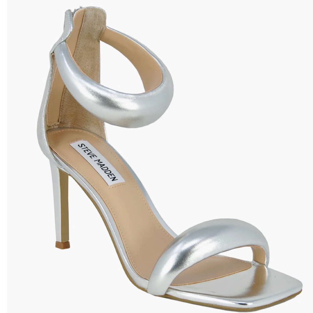 Steve Madden Metallic Silver Heels